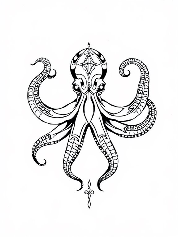 tribal octopus art style