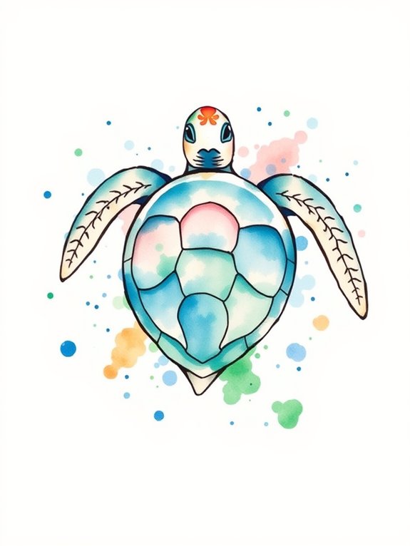 vibrant aquatic turtle artwork