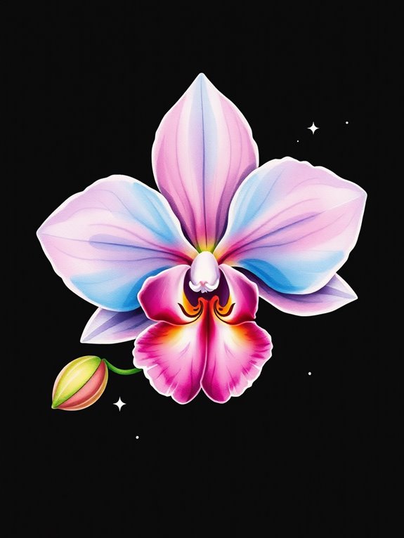 vibrant floral body art