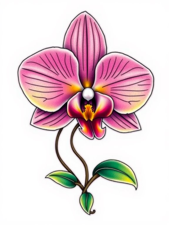 vibrant floral body art