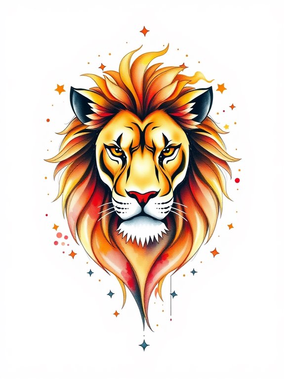 vibrant leo watercolor design