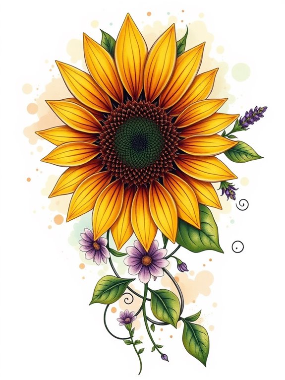 vibrant sunflower arm design