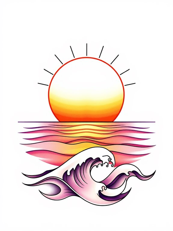 vibrant twilight by sea