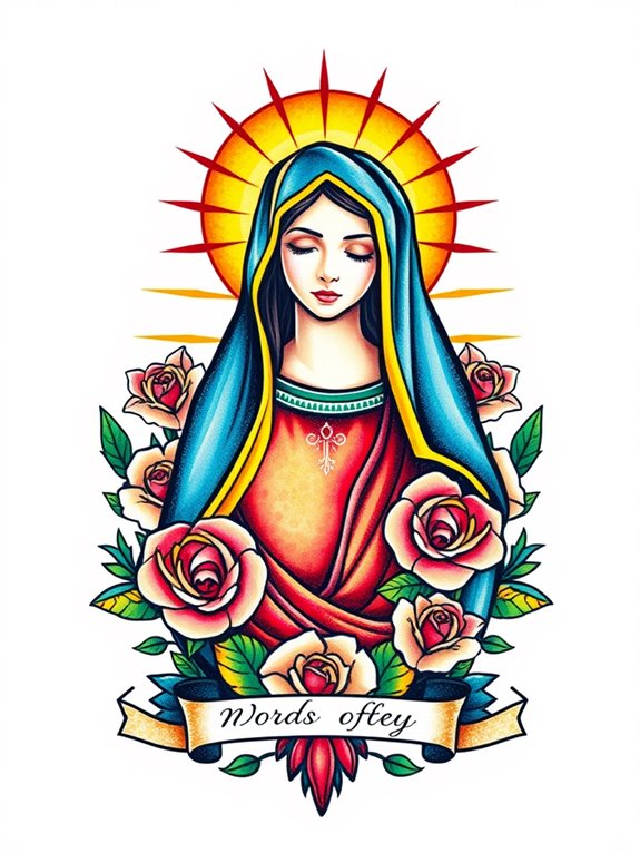 vibrant virgin mary ink