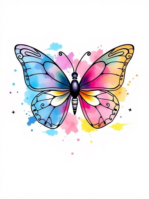 vibrant watercolor butterfly designs