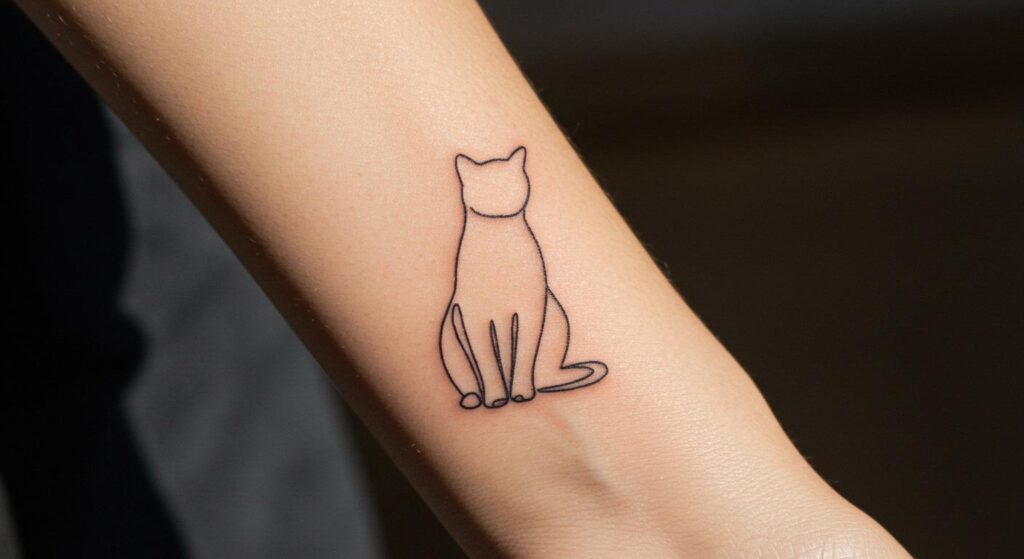 27 Stunning Minimalist Cat Tattoo Ideas That Inspire Joy