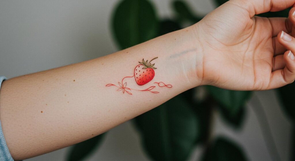 27 Irresistible Strawberry Tattoo Ideas for Chic Minimalism