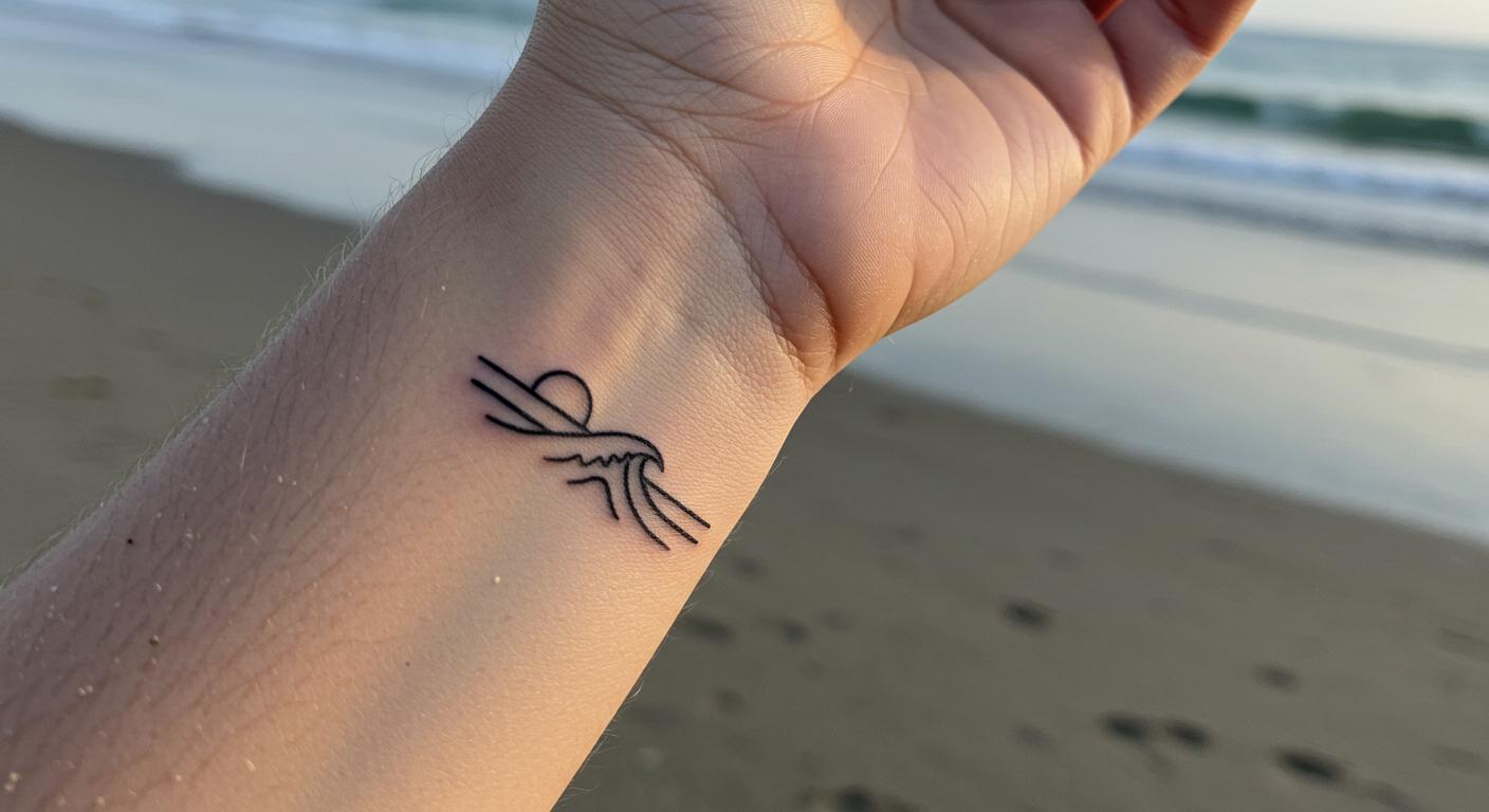 27 Stunning Beach Minimalist Tattoo Ideas for Timeless Calm