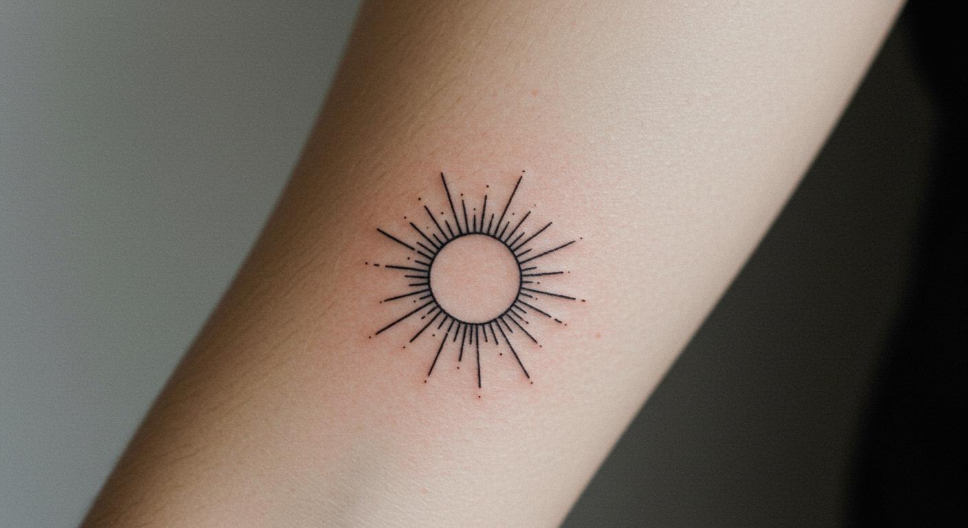 27 Striking Minimalist Sun Tattoos to Boost Your Style