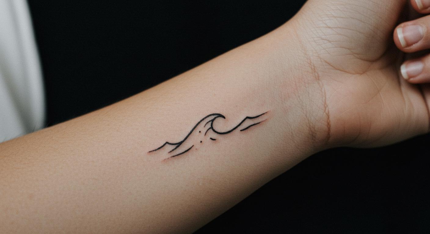 27 Stunning Minimalist Ocean Tattoo Ideas for Timeless Style