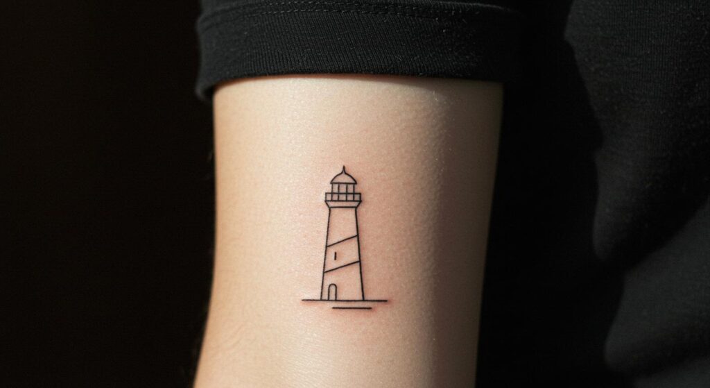 27 Inspiring Minimalist Lighthouse Tattoo Ideas for Timeless Elegance