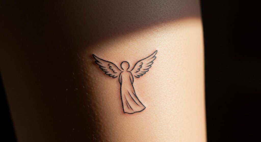 27 Striking Minimalist Angel Tattoo Ideas for Timeless Elegance