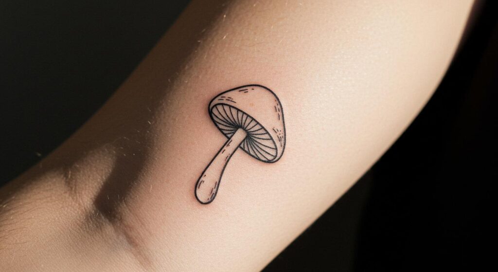 27 Striking Minimalist Mushroom Tattoos for Timeless Charm