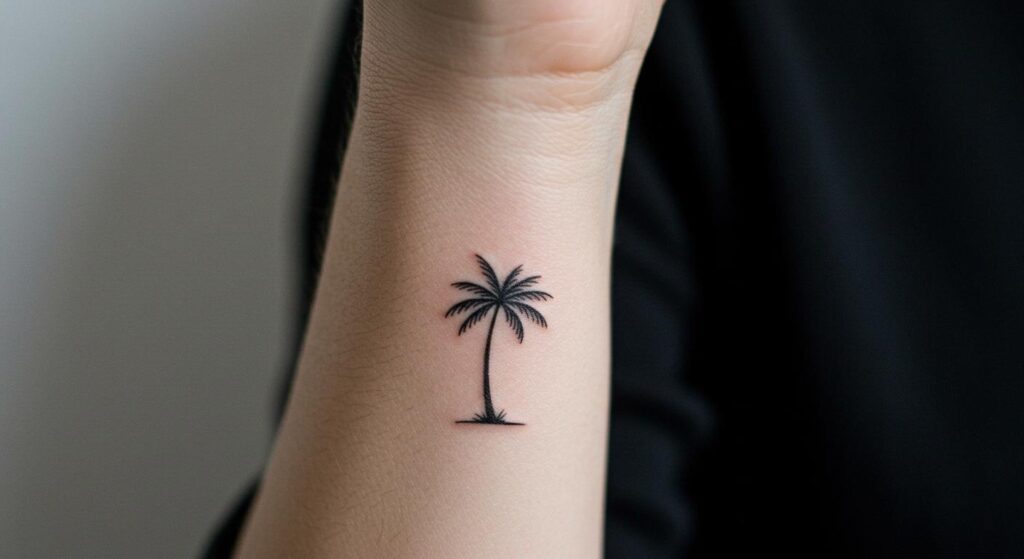 27 Stunning Minimalist Palm Tree Tattoo Ideas for Timeless Style