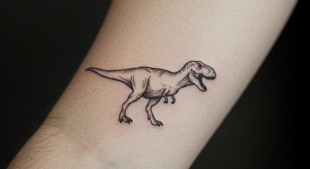 27 Striking Minimalist Dinosaur Tattoos for Timeless Style