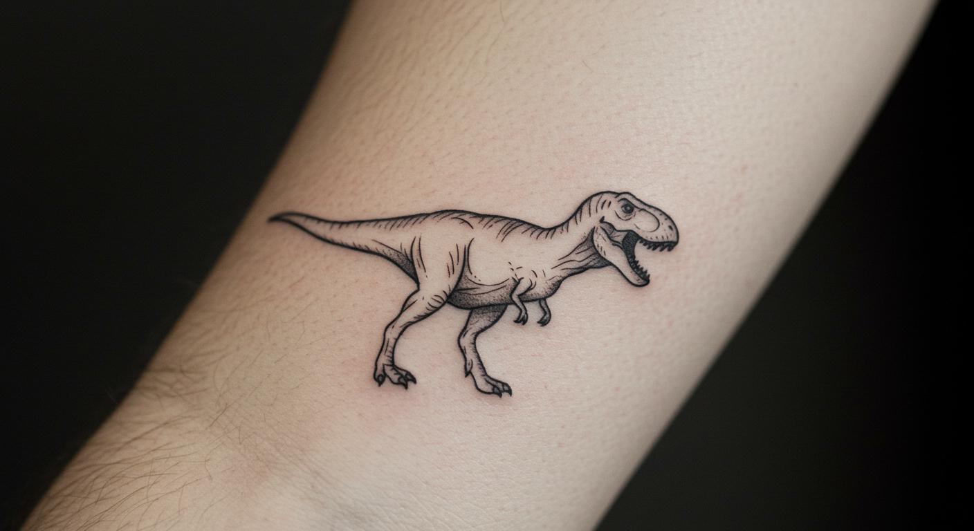 27 Striking Minimalist Dinosaur Tattoos for Timeless Style
