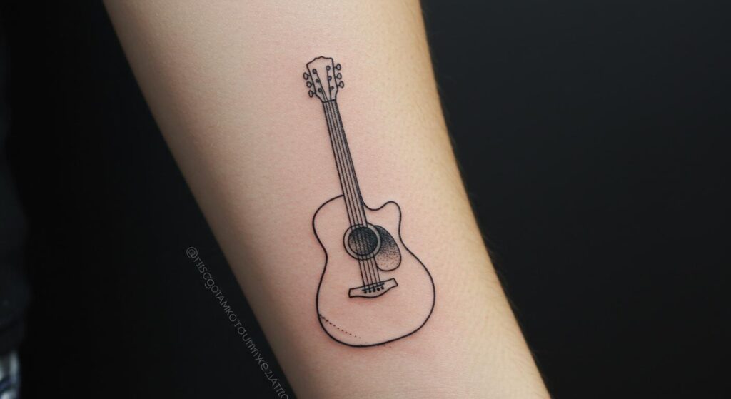 27 Striking Minimalist Guitar Tattoos to Inspire Your Next Ink
