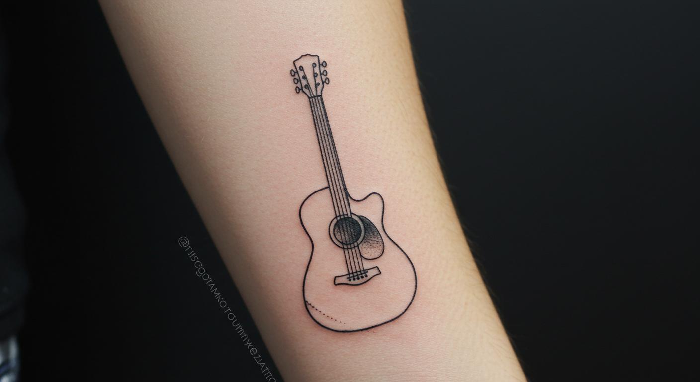 27 Striking Minimalist Guitar Tattoos to Inspire Your Next Ink