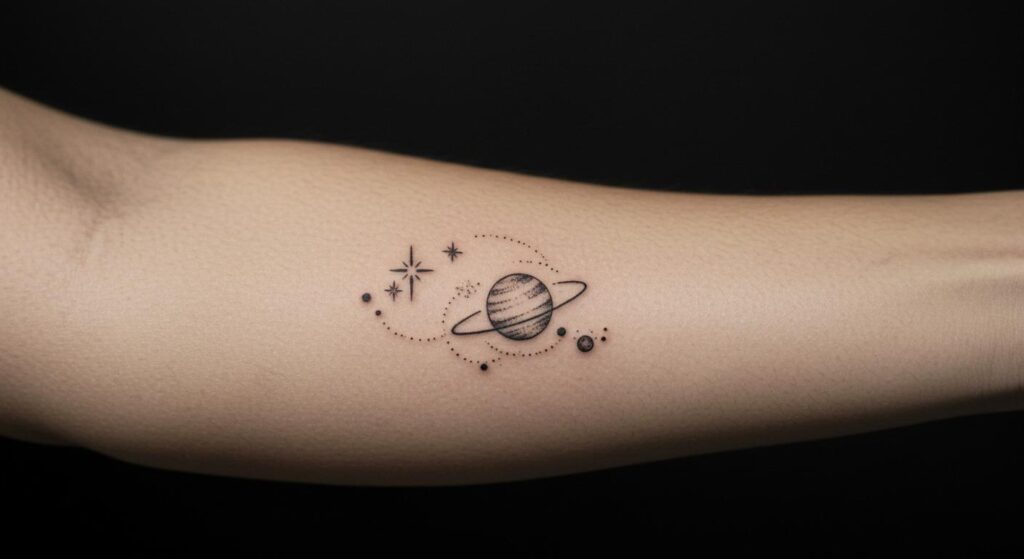 27 Stunning Minimalist Space Tattoo Ideas to Inspire You
