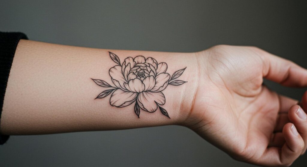 27 Stunning Peony Minimalist Tattoos for Timeless Elegance