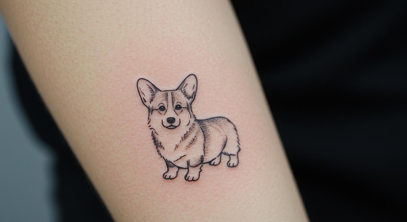 27 Charming Corgi Tattoo Ideas for Minimalist, Cute Ink