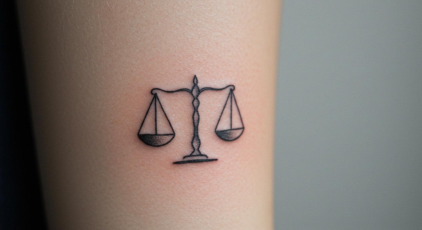 24 Striking Libra Minimalist Tattoo Ideas for Balance