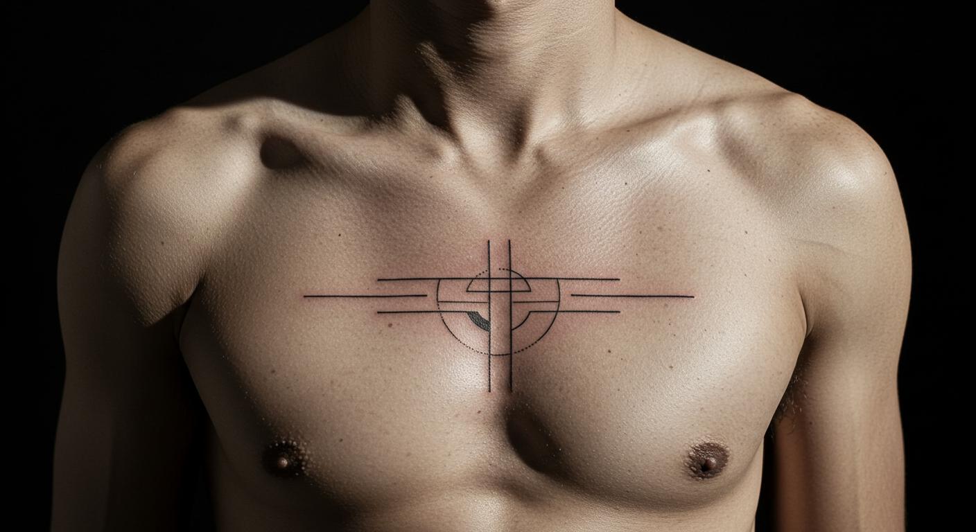 27 Bold Minimalist Chest Tattoo Ideas That Elevate Your Look