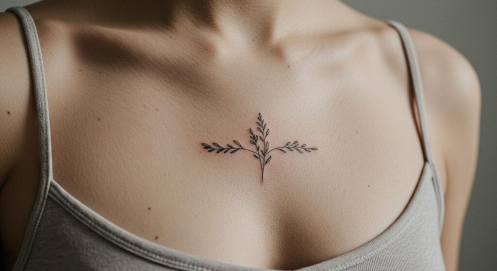 27 Stunning Minimalist Sternum Tattoo Ideas to Elevate Your Style