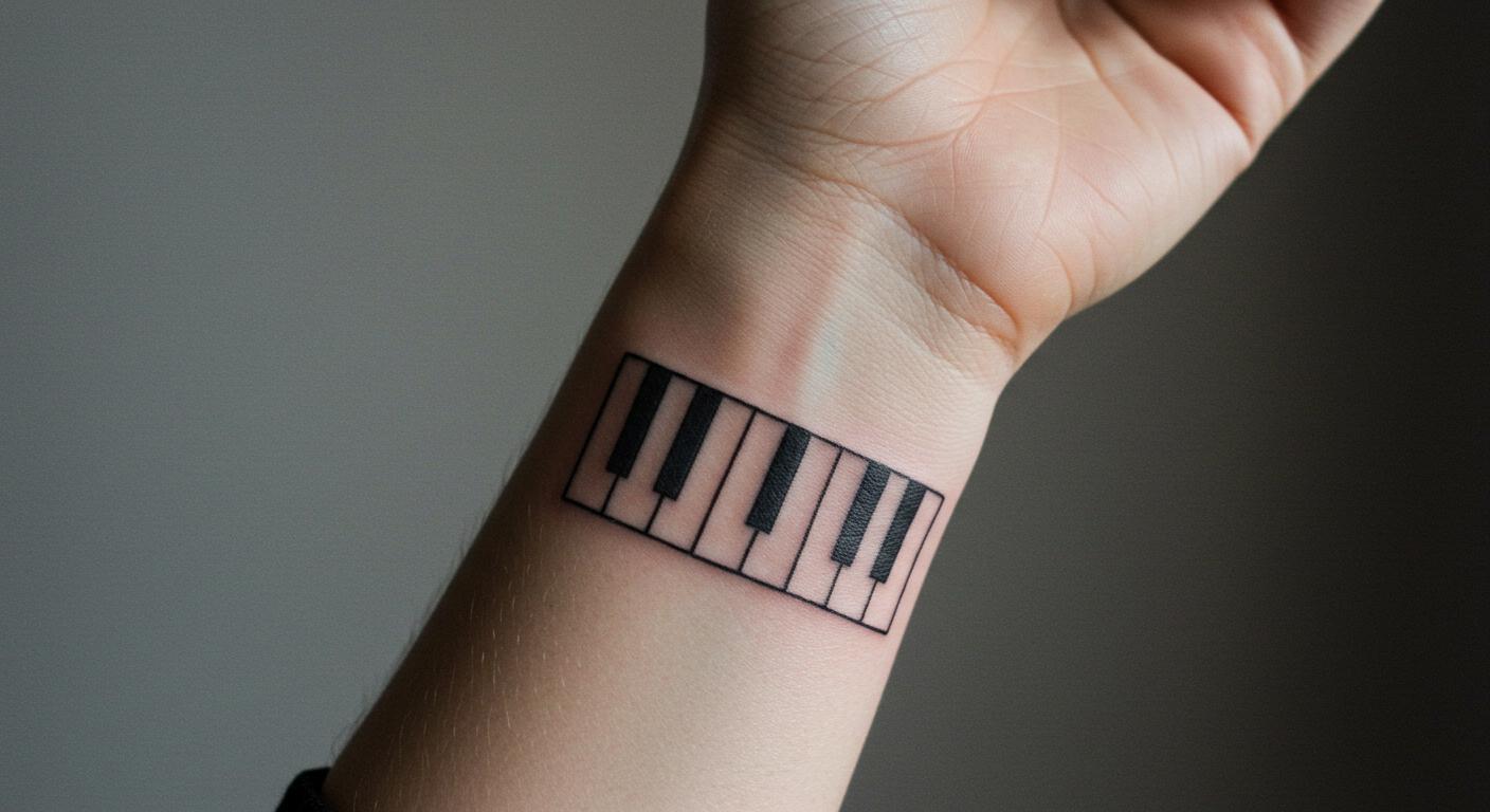 27 Striking Minimalist Piano Tattoo Ideas for Timeless Style