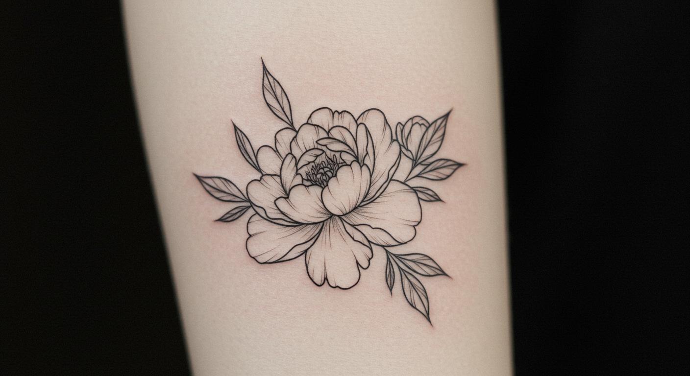 27 Stunning Pivoine Tattoo Ideas for Timeless Minimalist Elegance