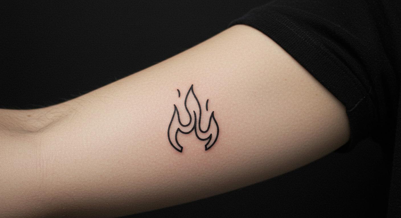 27 Bold Minimalist Fire Tattoos That Ignite Your Style