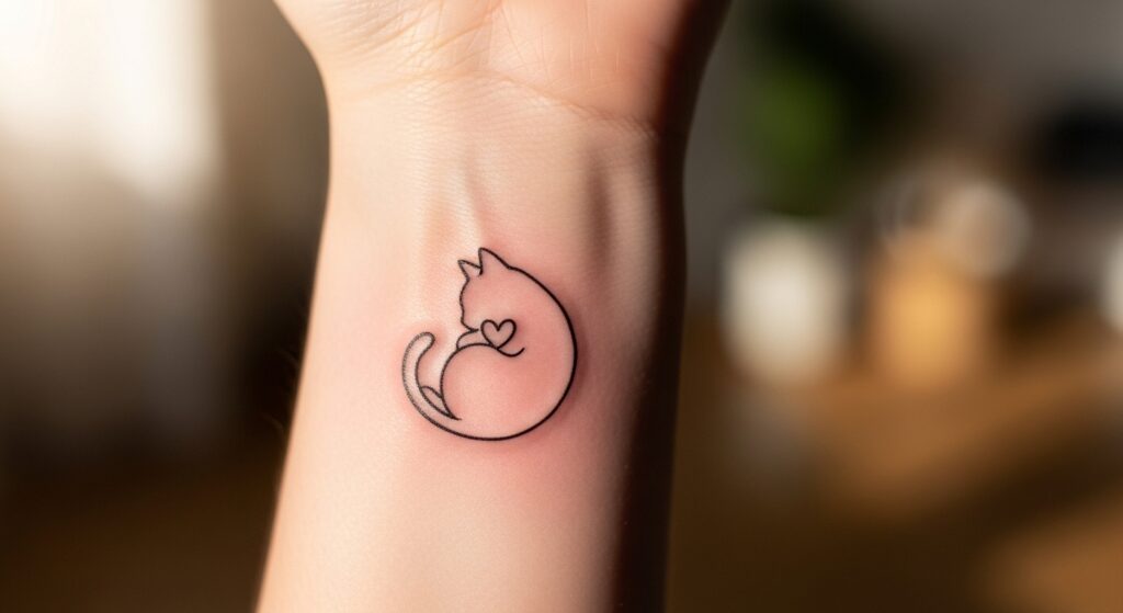 21 Best Minimalist Cat Tattoos for Devoted Cat Parents