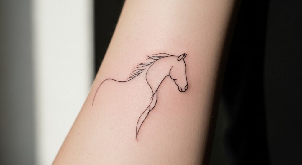 22 Elegant Minimalist Horse Tattoos for Devoted Equestrians