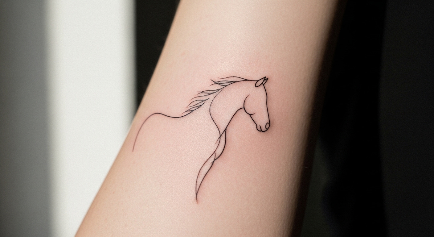22 Elegant Minimalist Horse Tattoos for Devoted Equestrians