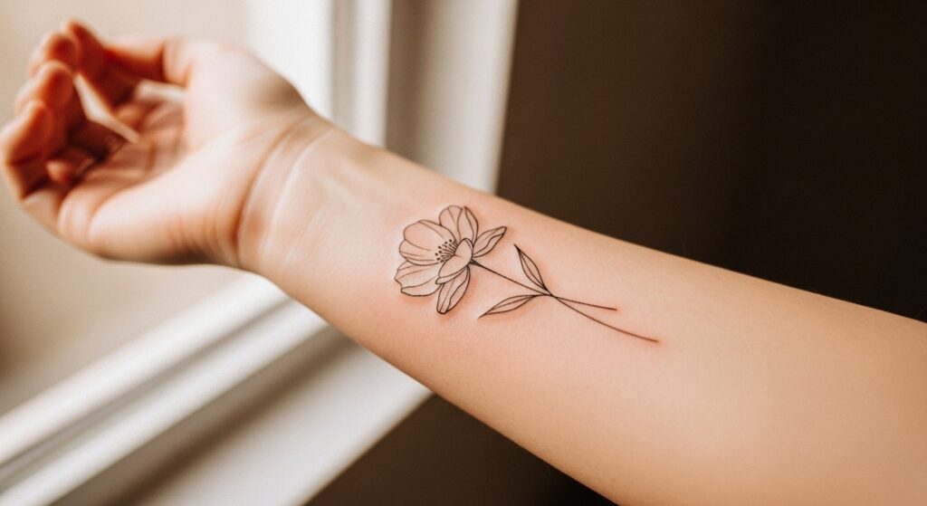 20 Minimalist Flower Tattoos Designed to Age Beautifully