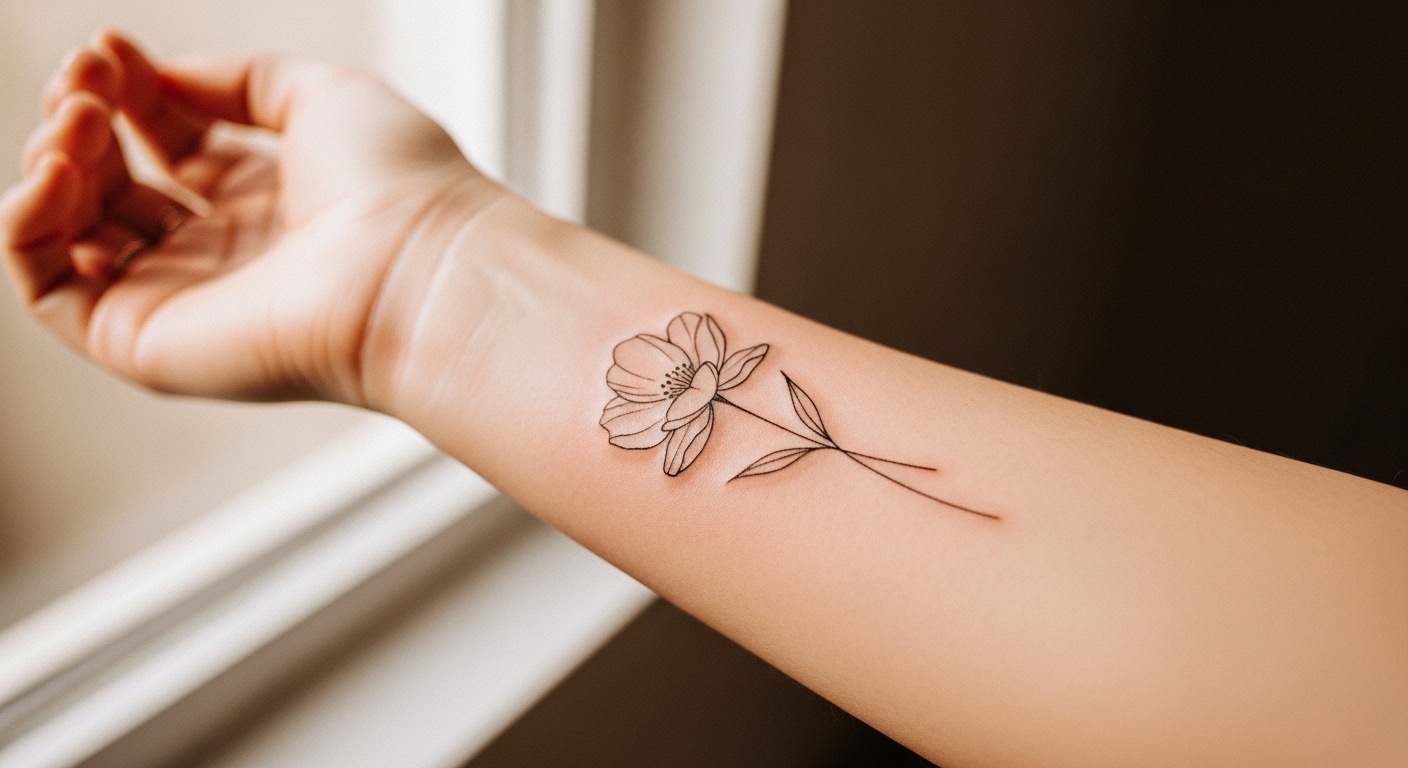 20 Minimalist Flower Tattoos Designed to Age Beautifully