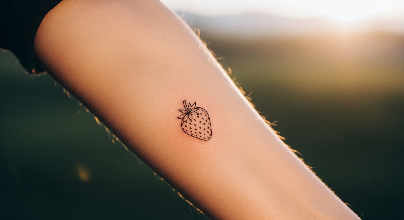 22 Adorable Strawberry Tattoos for Cottagecore Aesthetic Lovers