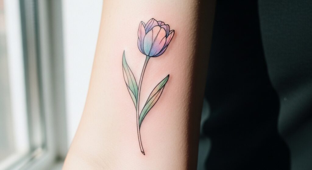 21 Delicate Tulip Tattoos and Where They Look Most Beautiful