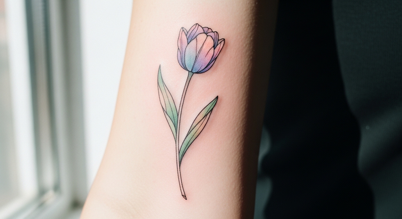 21 Delicate Tulip Tattoos and Where They Look Most Beautiful