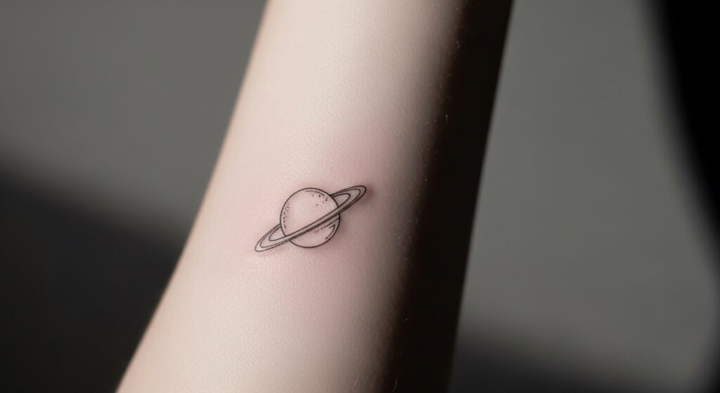 20 Best Placement Ideas for a Saturn Minimalist Tattoo