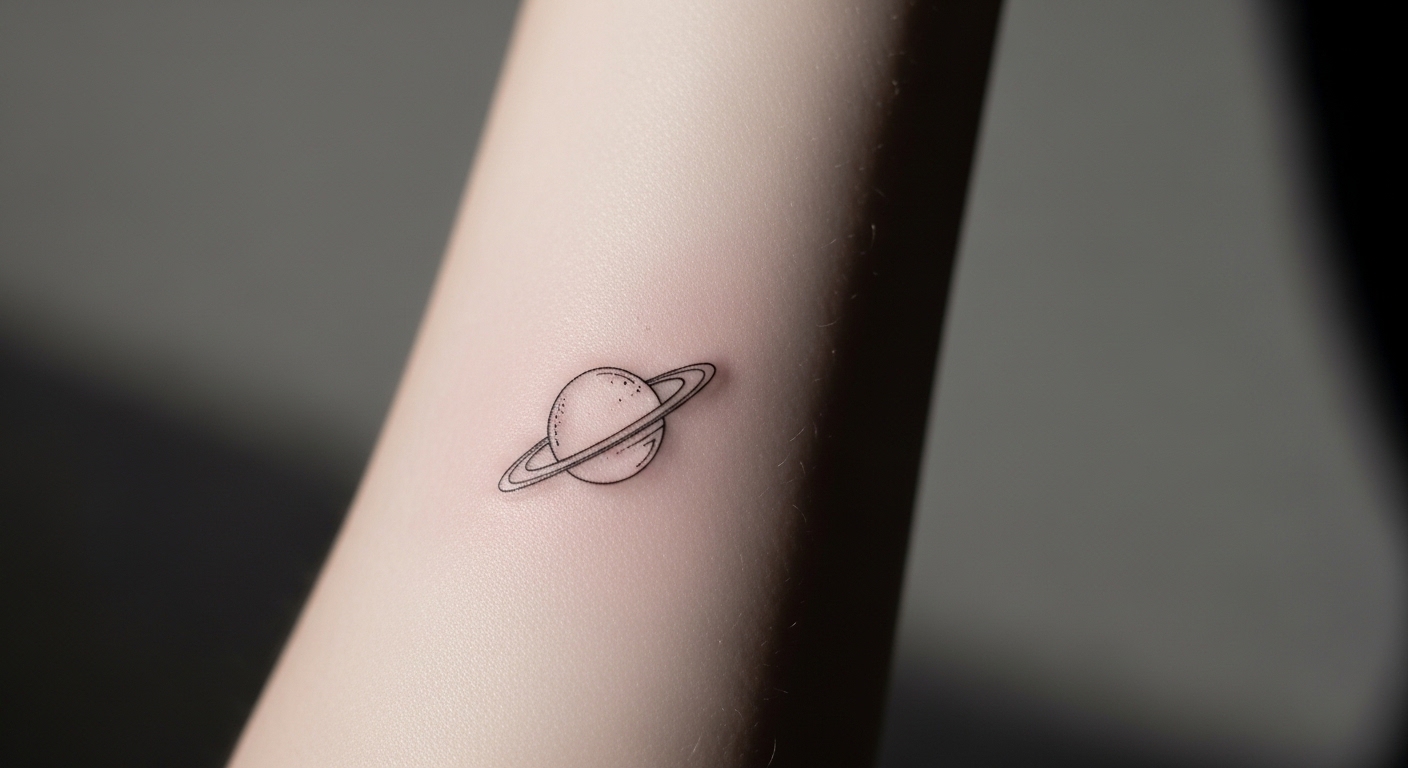 20 Best Placement Ideas for a Saturn Minimalist Tattoo