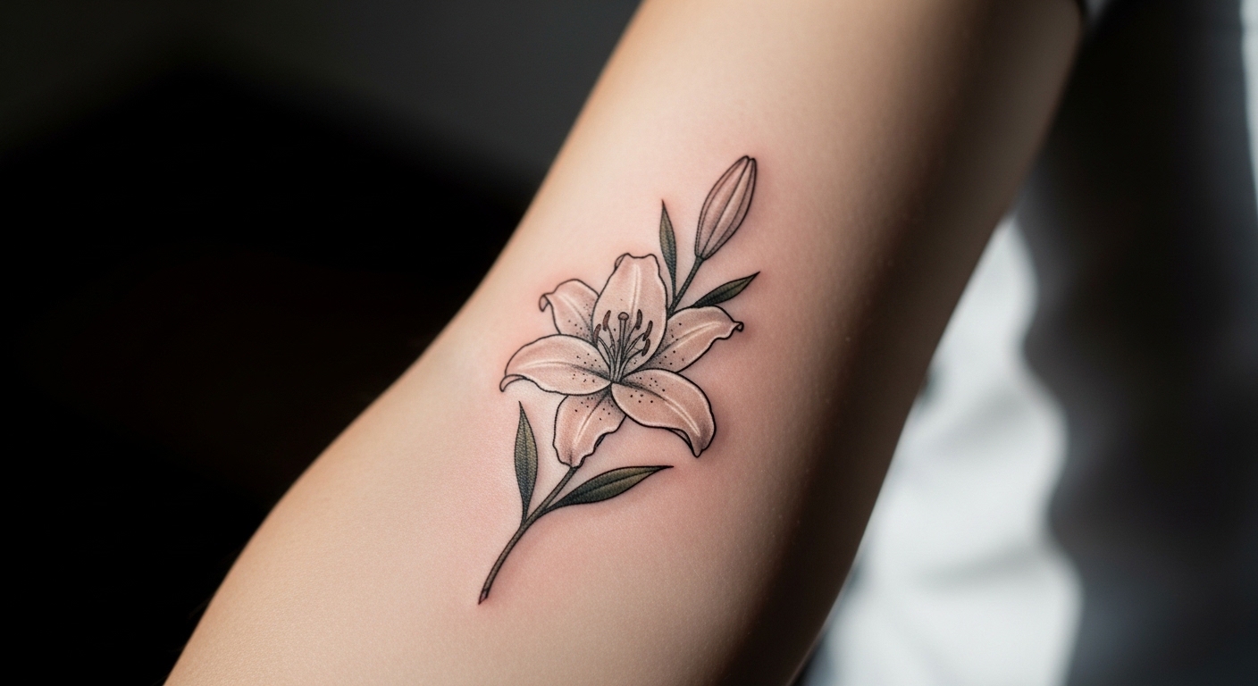 22 Peaceful Lily Tattoos to Honor Someone Who Has Passed
