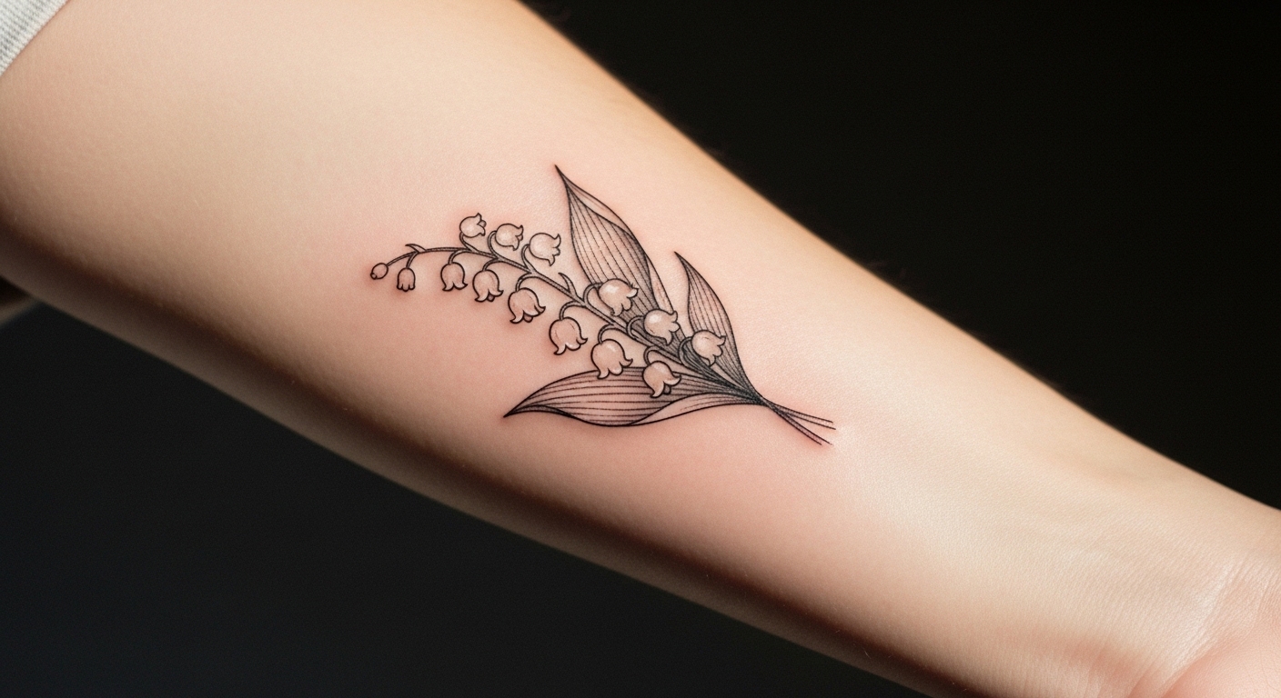 22 Beautiful Lily of the Valley Tattoos for May Birthday Girls