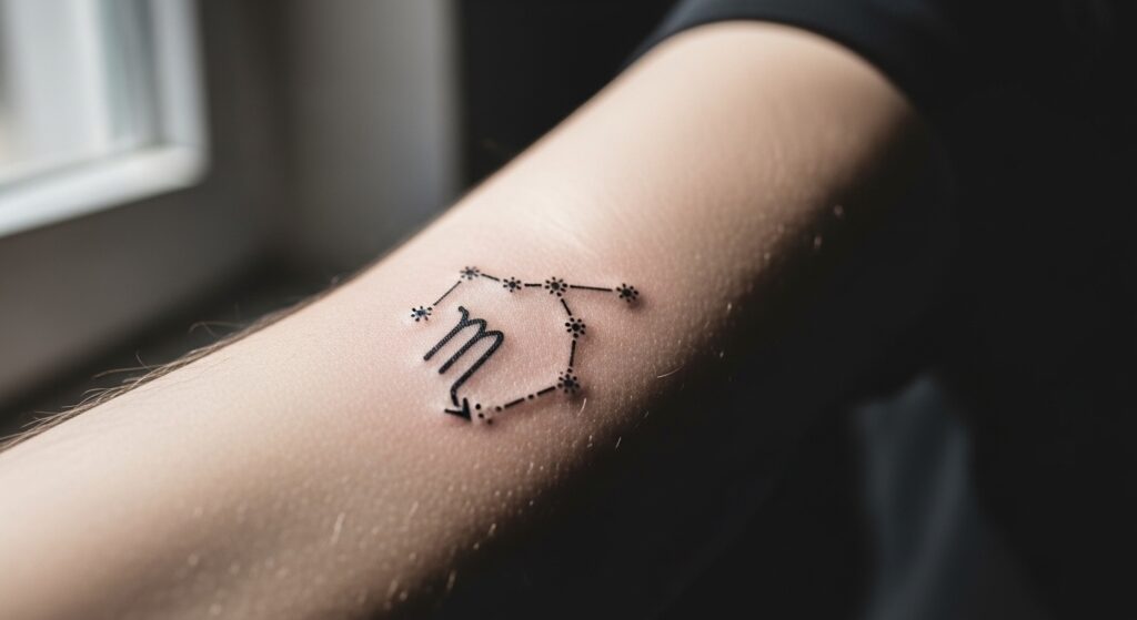 22 Striking Scorpio Constellation Tattoos for Mysterious Souls