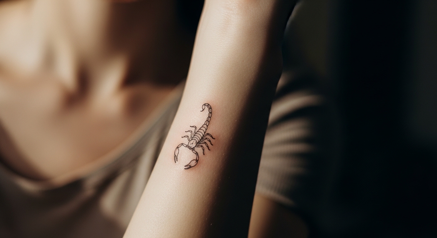 21 Bold Minimalist Scorpio Tattoos Perfect for Intense Women