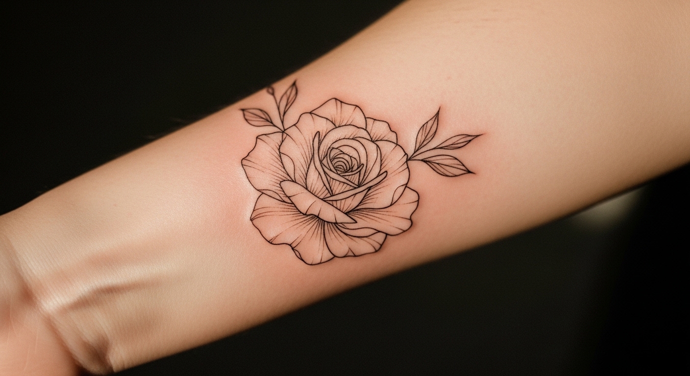 21 Minimalist Rose Tattoos Chosen to Age Beautifully Over Time