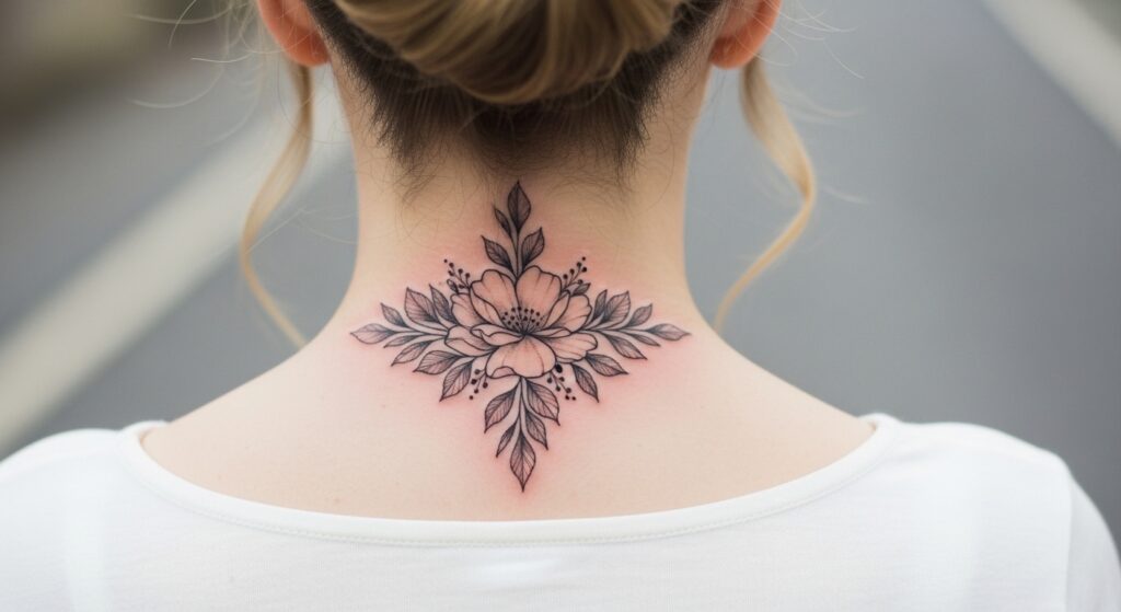 21 Stunning Nape Tattoos That Look Best When Hair Is Worn Up