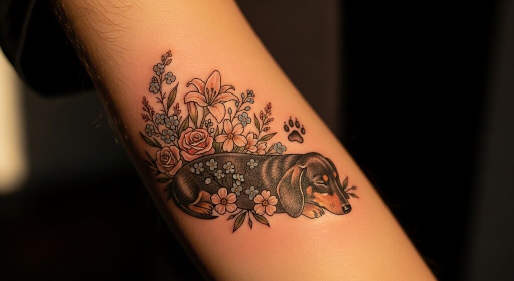 22 Touching Dachshund Tattoos to Memorialize a Loyal Companion