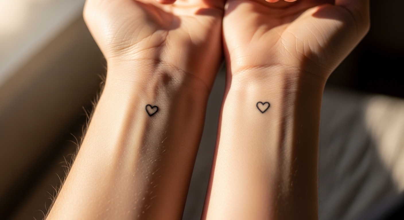 21 Cute Minimalist Heart Tattoos That Are Perfect for Couples