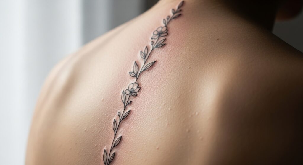 20 Minimalist Spine Tattoos Worth Every Second of the Pain